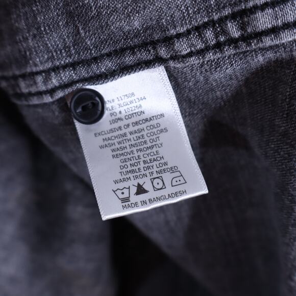 LEVI'S Relaxed Fit Denim Shirt Black Acid Wash Button Up Long Sleeve Men's XL - Picture 10 of 10